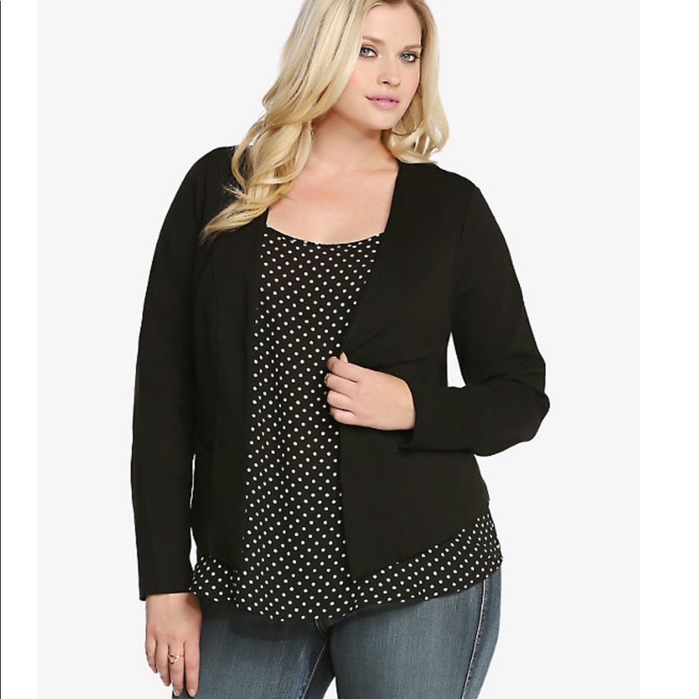 Black asymmetrical blazer